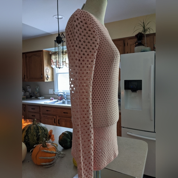 Women's top bcbgmaxazria size small peachy coral crop top corset style - Picture 6 of 7